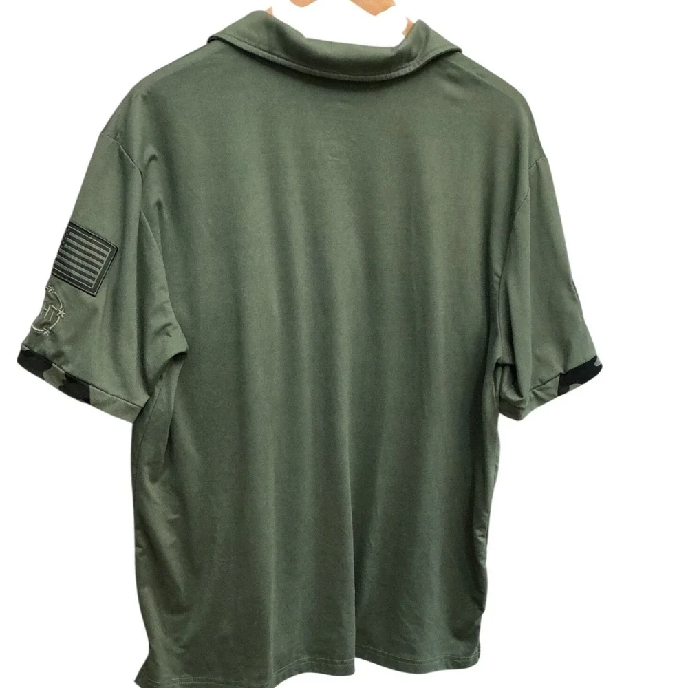 Colosseum Iowa‎ Hawkeyes OHT Military Appreciation Polo Shirt Green Mens Large